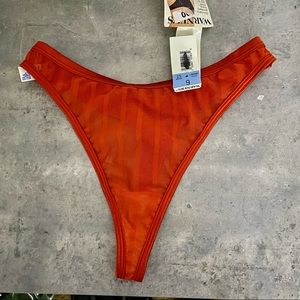 NWT Orange Sheer Vintage 80’s 90’s WARNER'S The Naked Truth THONG Panties Sz 6 M
